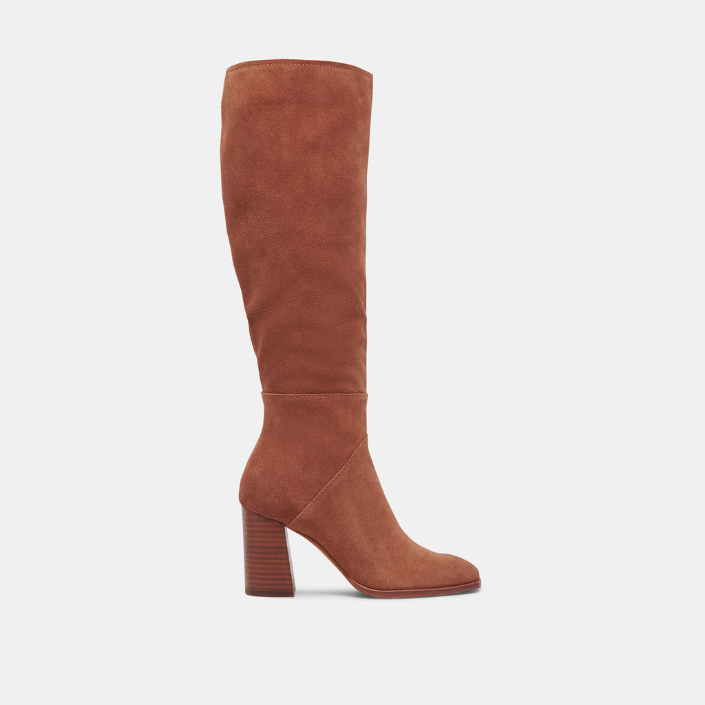 FYNN WIDE CALF BOOTS DK BROWN SUEDE - image 1