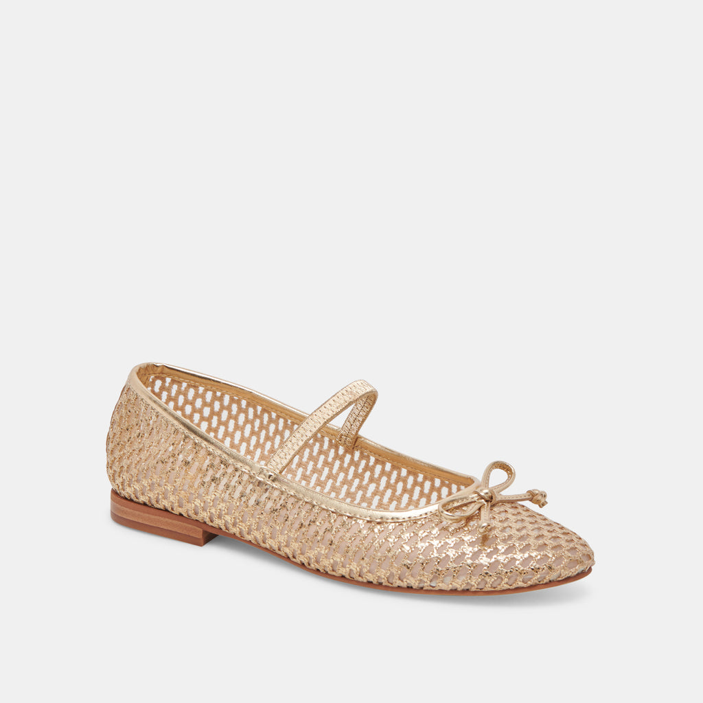 CARIN RAFFIA BALLET FLATS GOLD RAFFIA - image 2