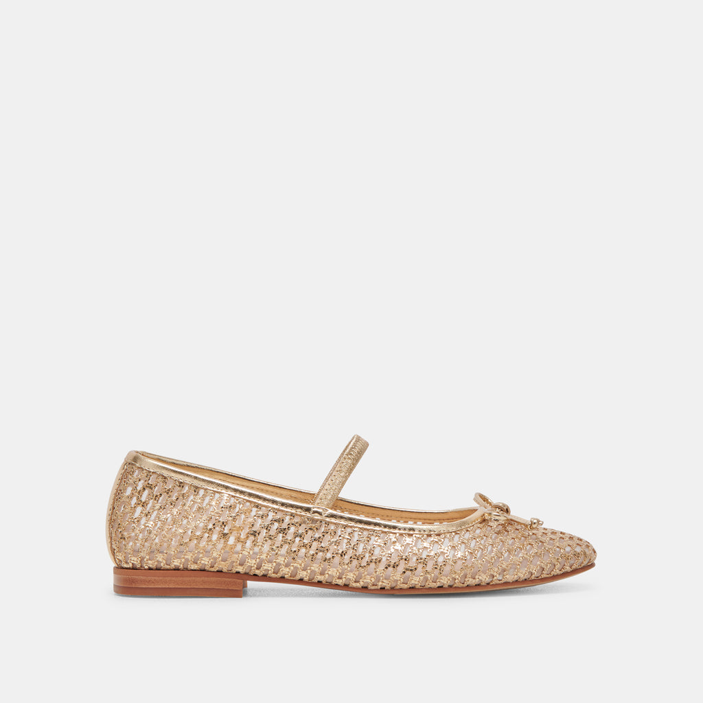 CARIN RAFFIA BALLET FLATS GOLD RAFFIA - image 1