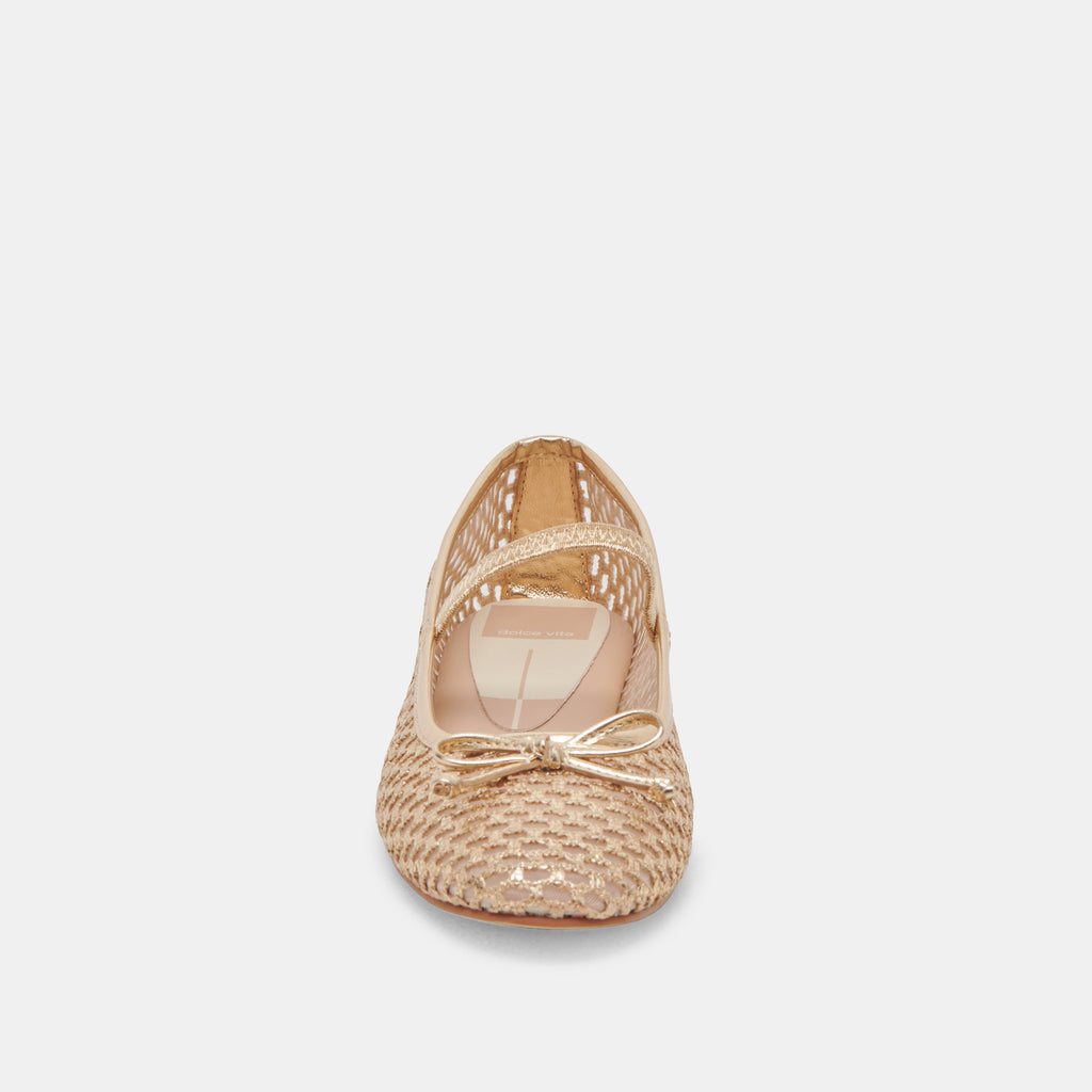 CARIN RAFFIA BALLET FLATS GOLD RAFFIA - image 6