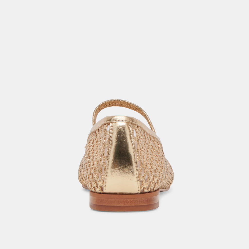 CARIN RAFFIA BALLET FLATS GOLD RAFFIA - image 7