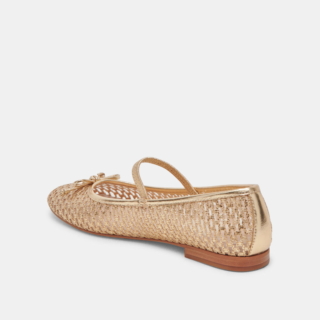 CARIN RAFFIA BALLET FLATS GOLD RAFFIA - image 5