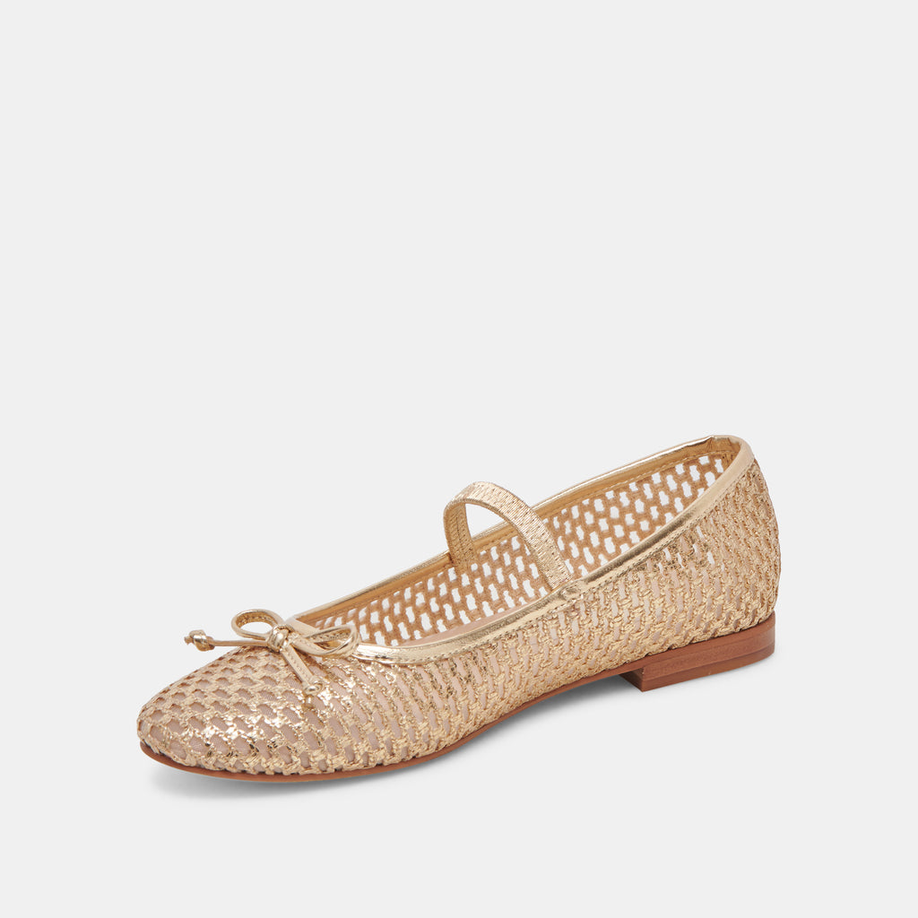 CARIN RAFFIA BALLET FLATS GOLD RAFFIA - image 4