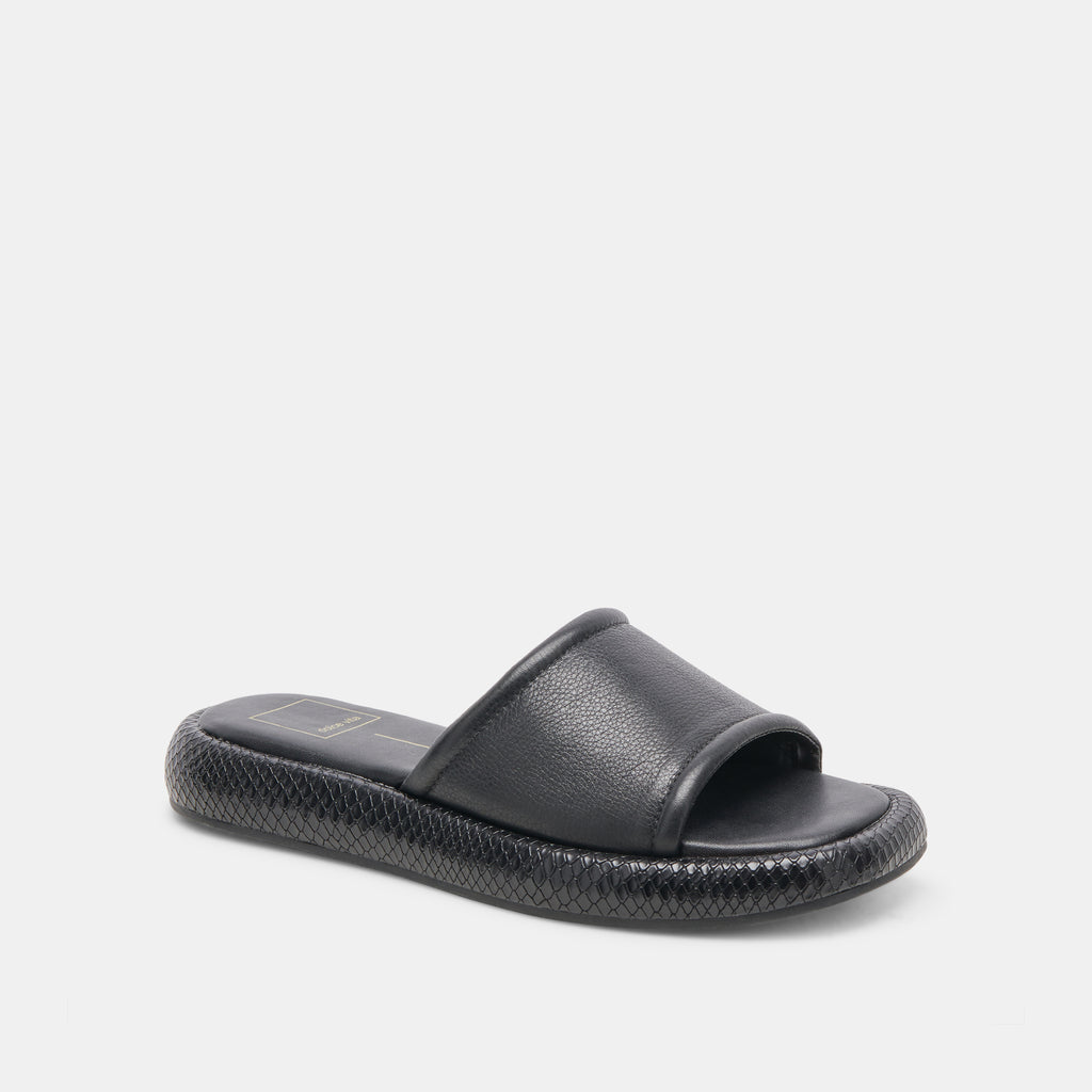 AISHA SANDALS BLACK LEATHER - image 2