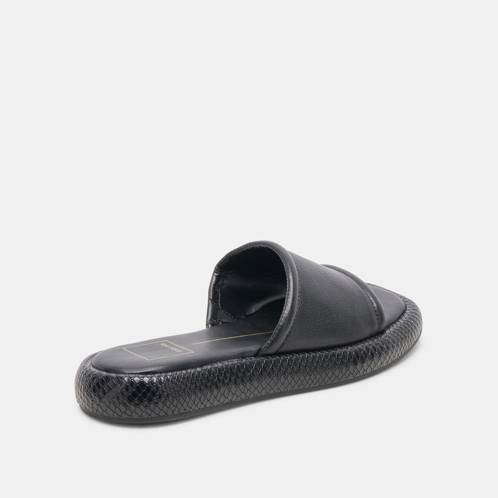 AISHA SANDALS BLACK LEATHER - image 3