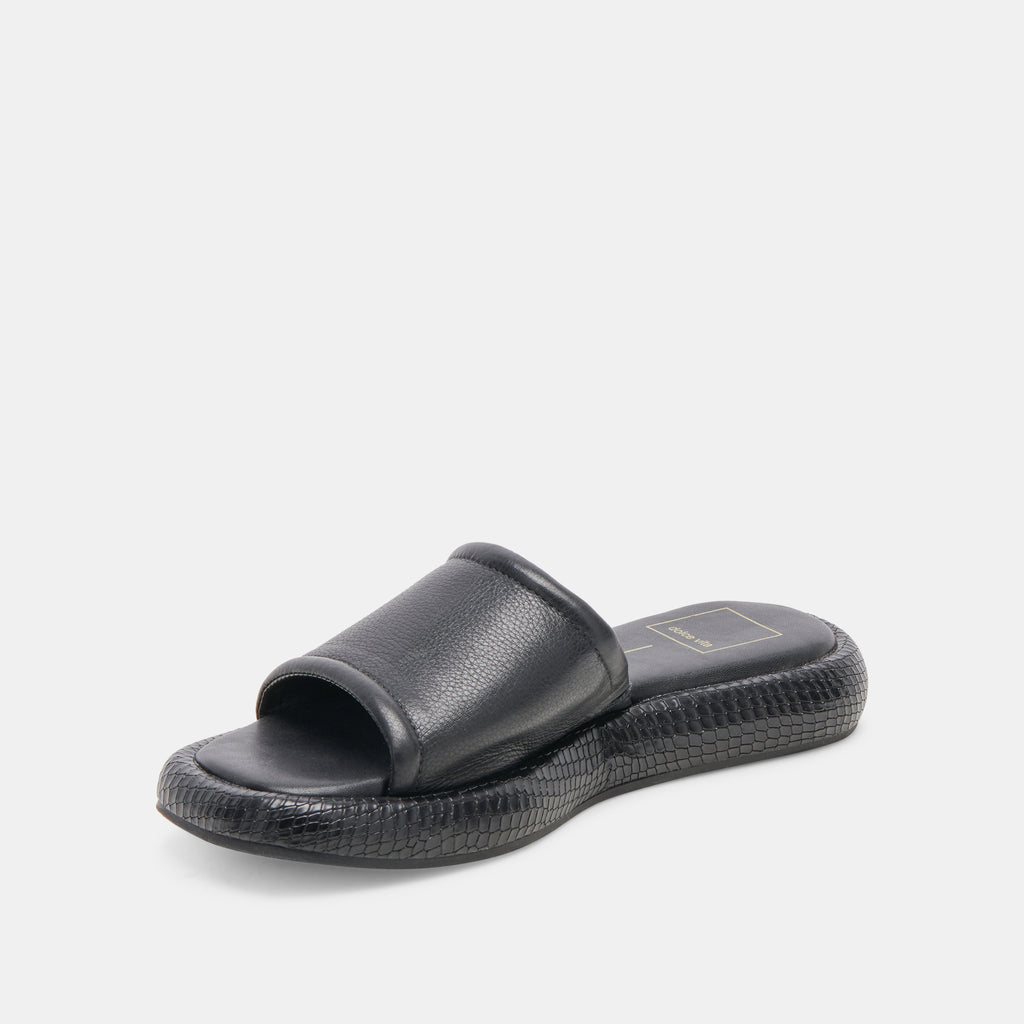 AISHA SANDALS BLACK LEATHER - image 4