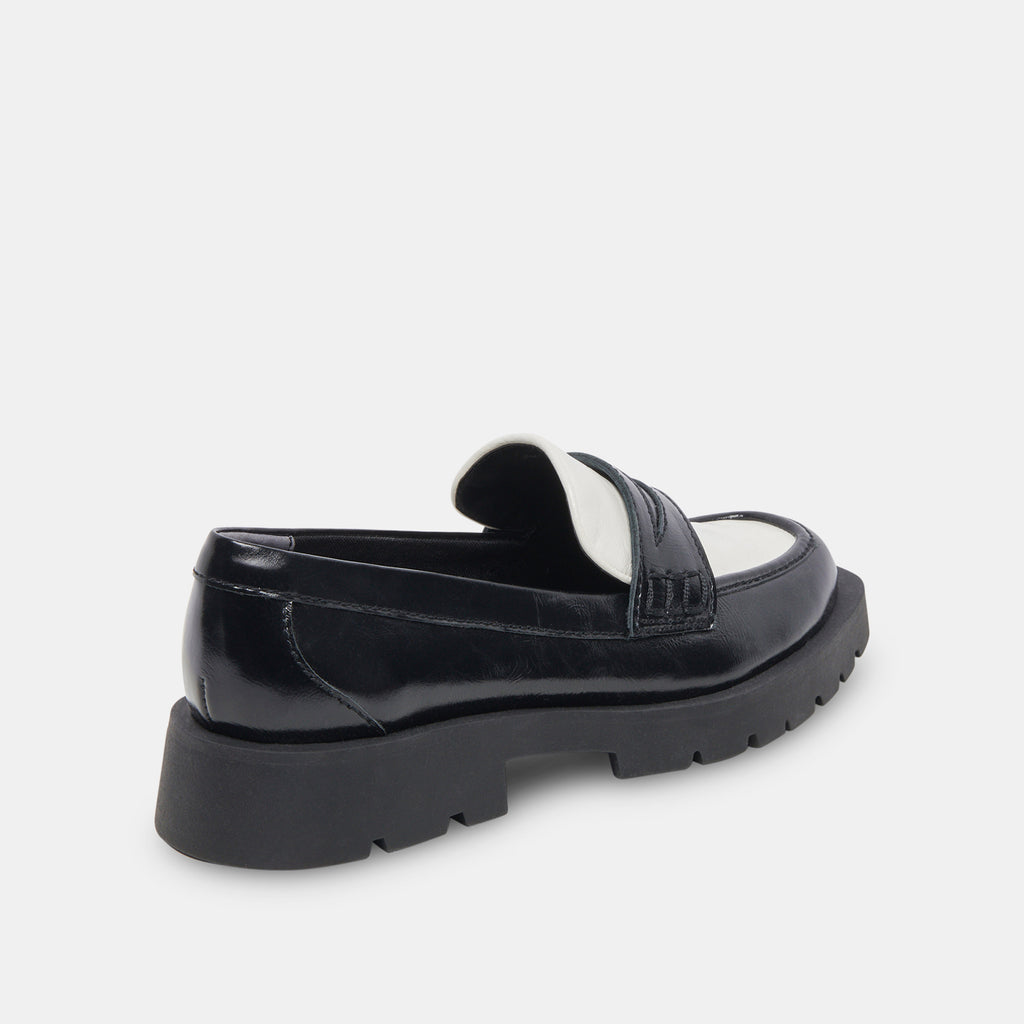 ELIAS WIDE FLATS BLACK WHITE CRINKLE PATENT - image 3