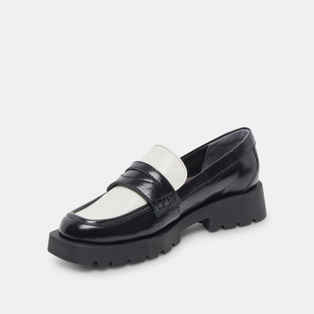 ELIAS WIDE FLATS BLACK WHITE CRINKLE PATENT - image 4