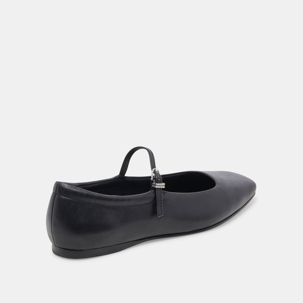 REYES WIDE BALLET FLATS BLACK LEATHER - image 8