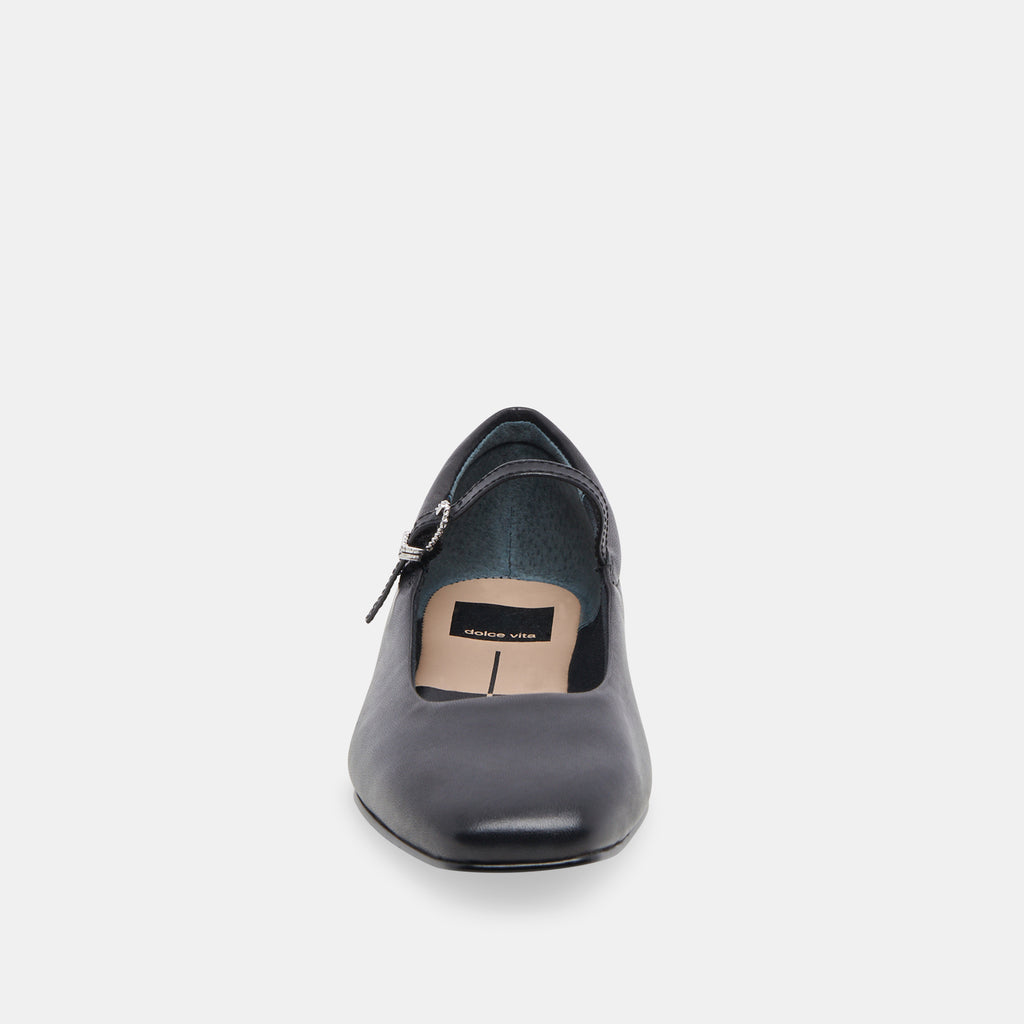 REYES WIDE BALLET FLATS BLACK LEATHER - image 6