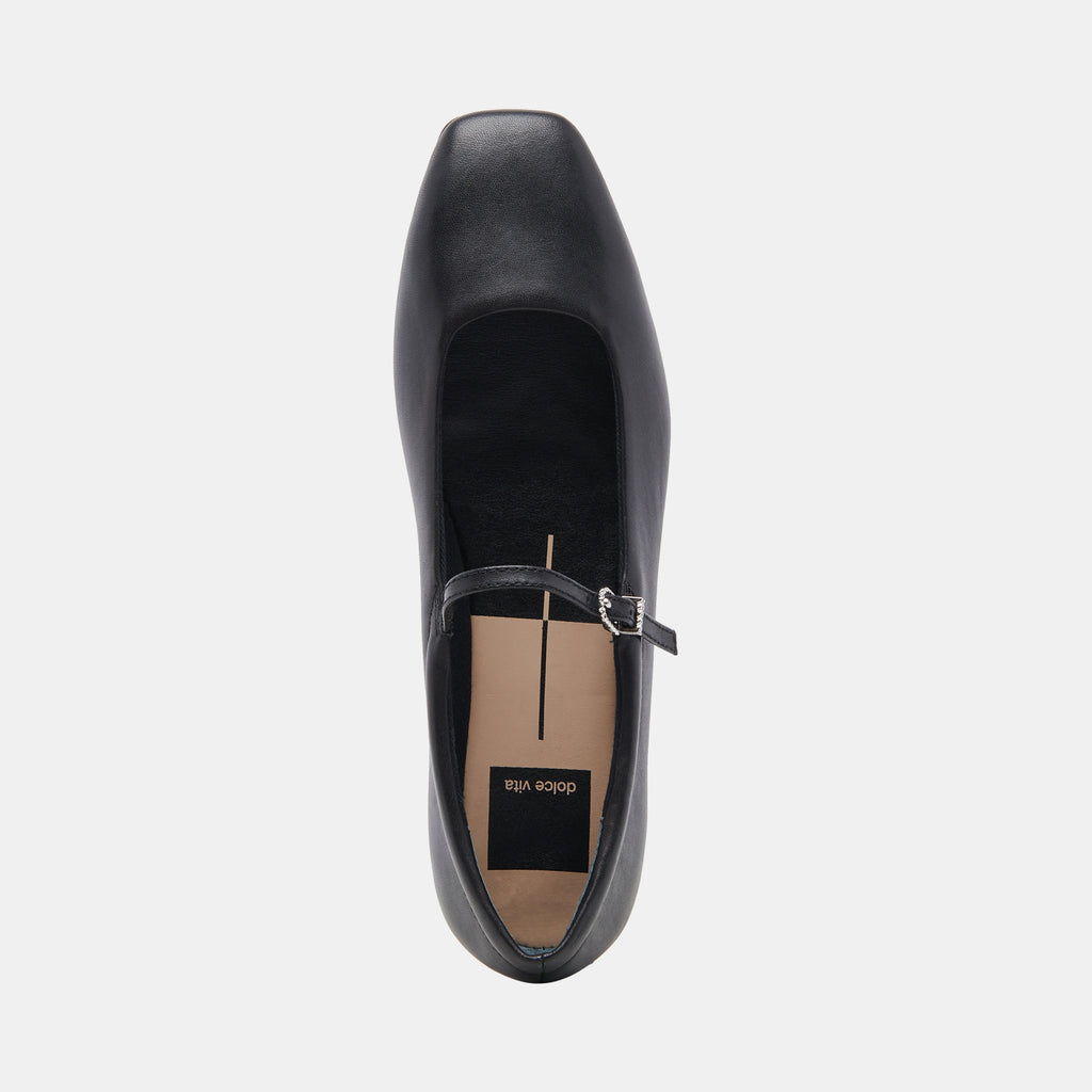 REYES WIDE BALLET FLATS BLACK LEATHER - image 9