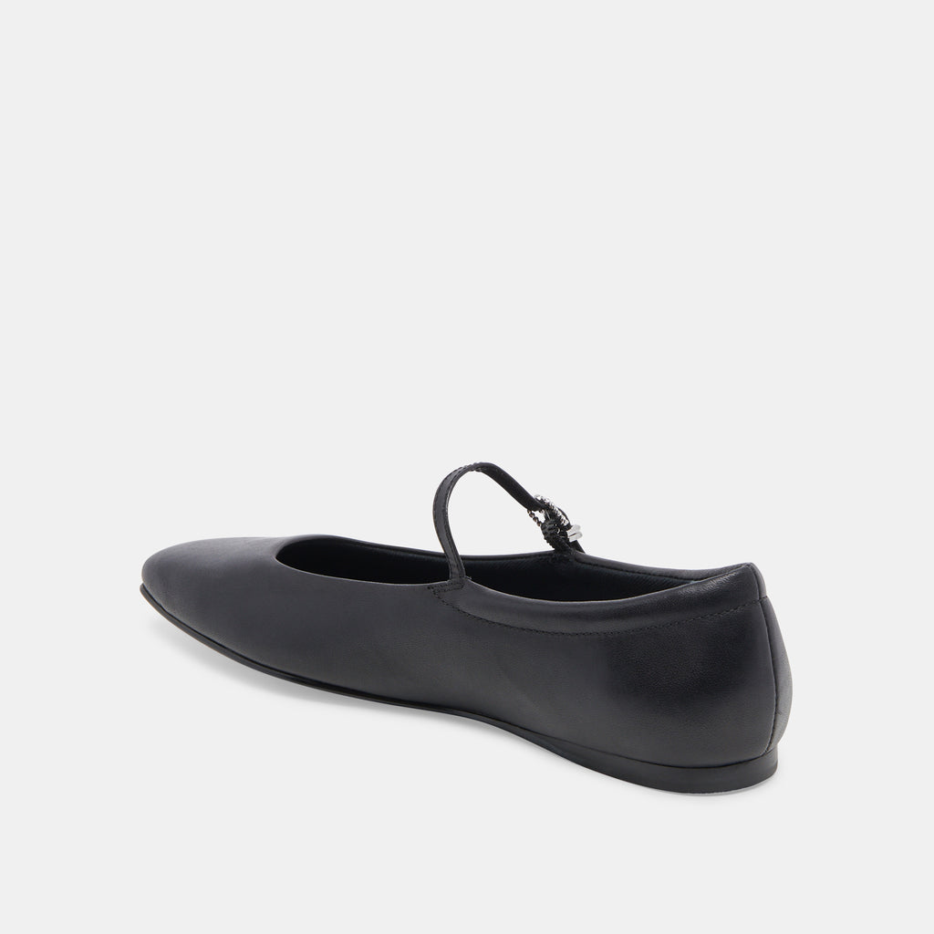 REYES WIDE BALLET FLATS BLACK LEATHER - image 5