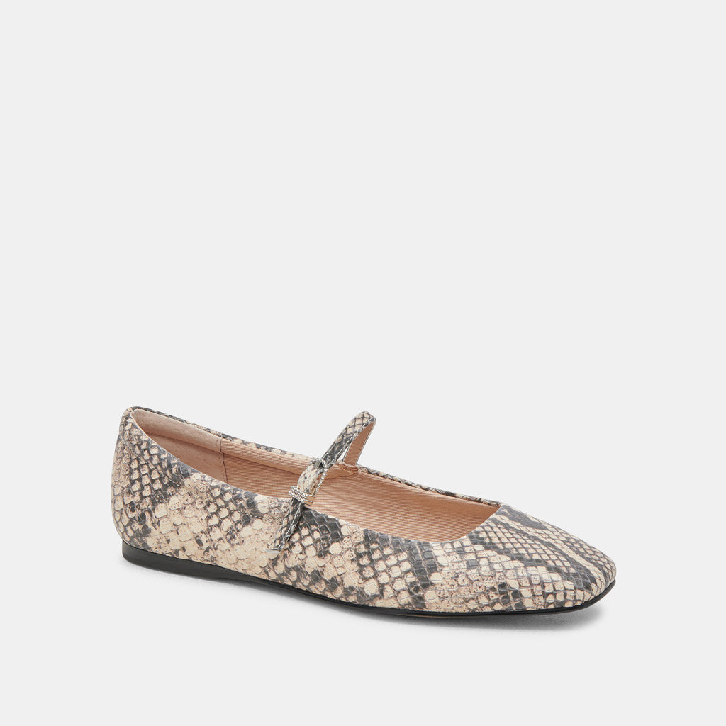 REYES BALLET FLATS BLACK WHITE SNAKE EMBOSSED - image 2