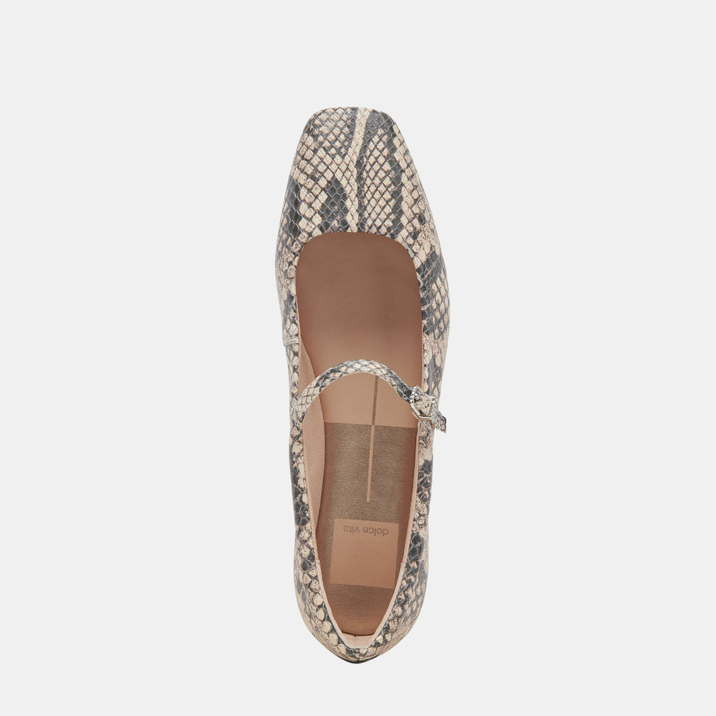 REYES BALLET FLATS BLACK WHITE SNAKE EMBOSSED - image 9