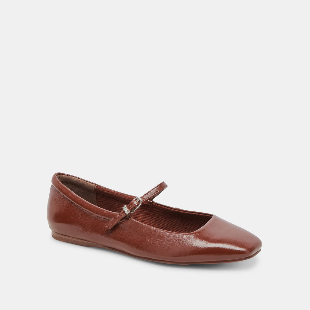 REYES BALLET FLATS BROWN CRINKLE PATENT - image 5