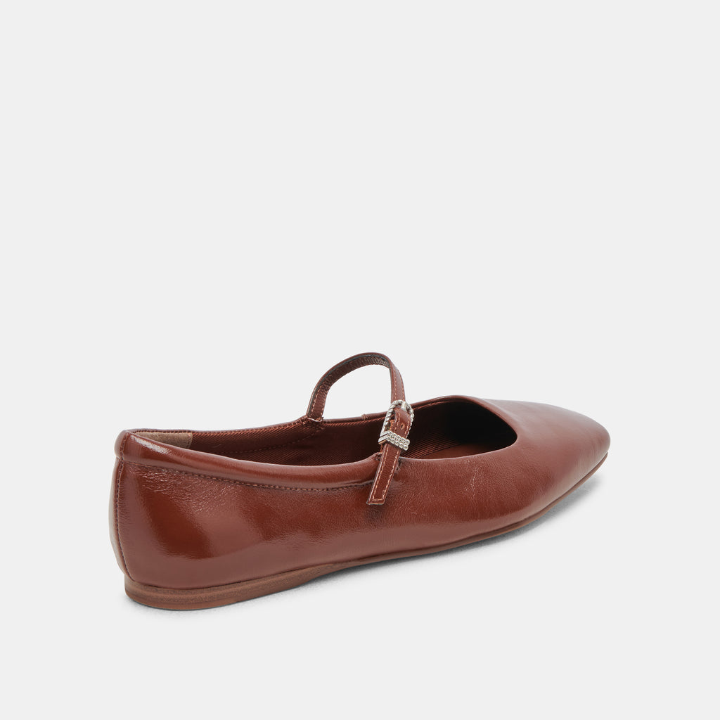 REYES BALLET FLATS BROWN CRINKLE PATENT - image 6