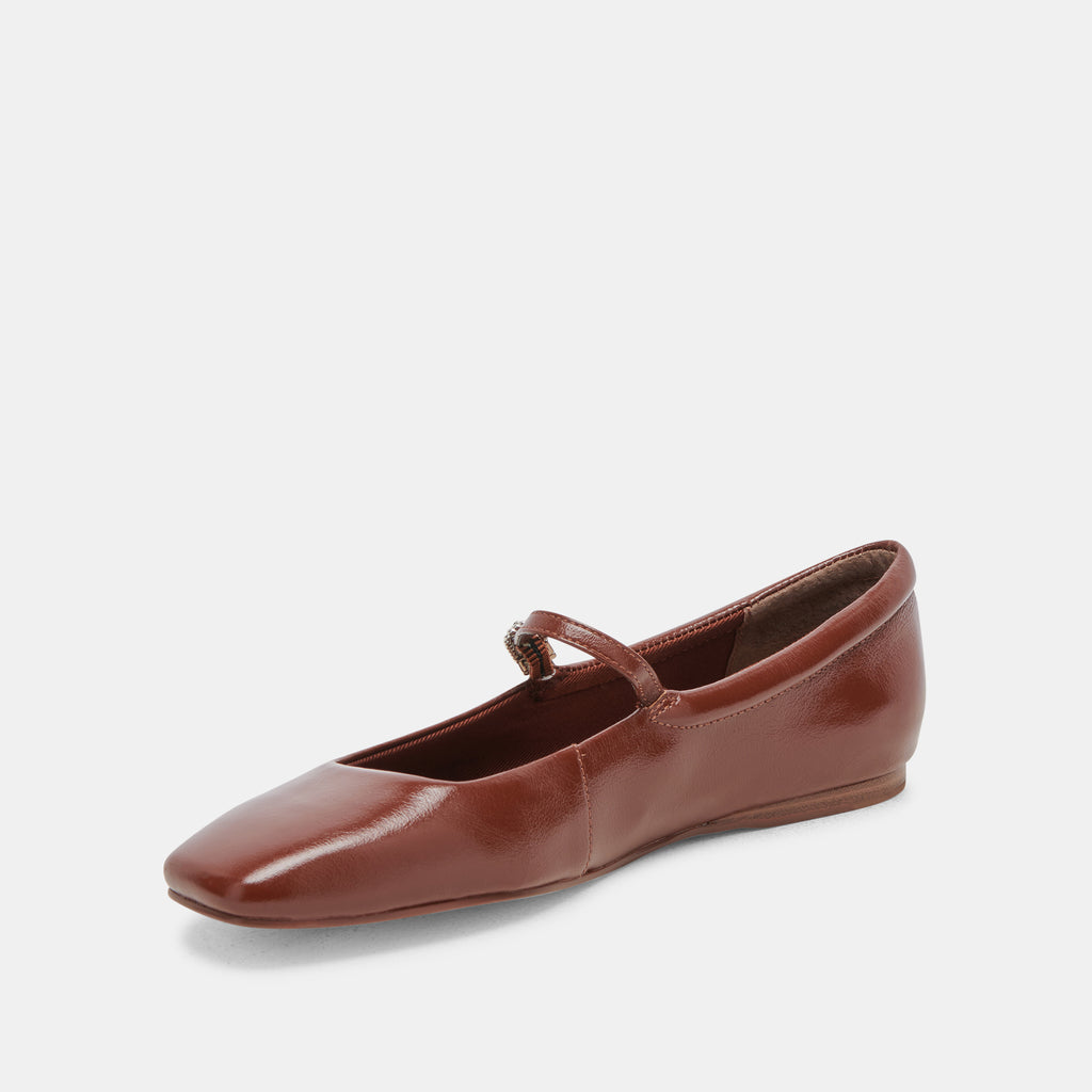 REYES BALLET FLATS BROWN CRINKLE PATENT - image 8