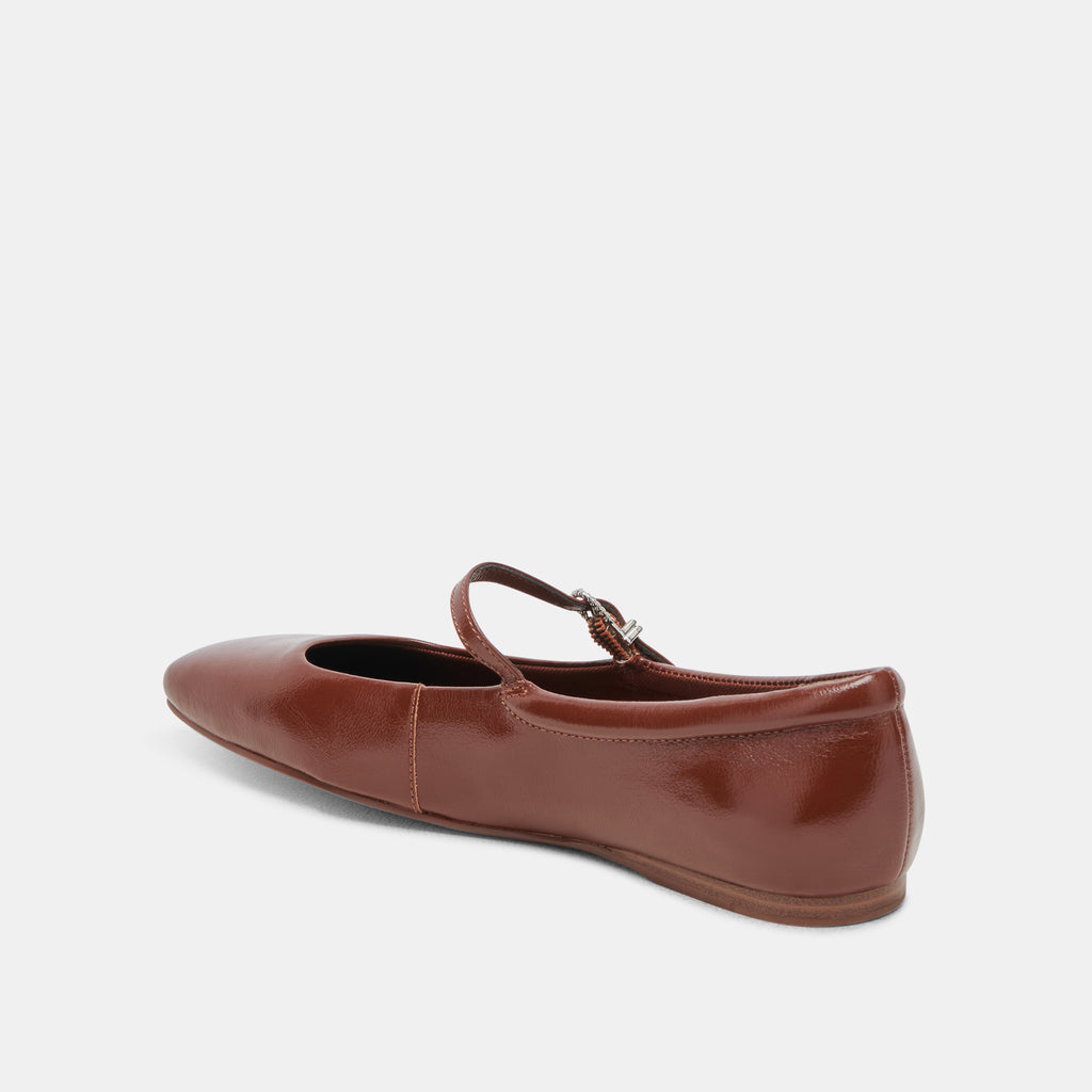 REYES BALLET FLATS BROWN CRINKLE PATENT - image 9