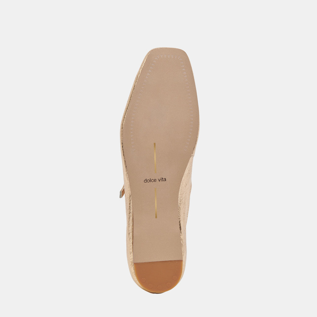 REYES BALLET FLATS GOLD DISTRESSED LEATHER - image 12