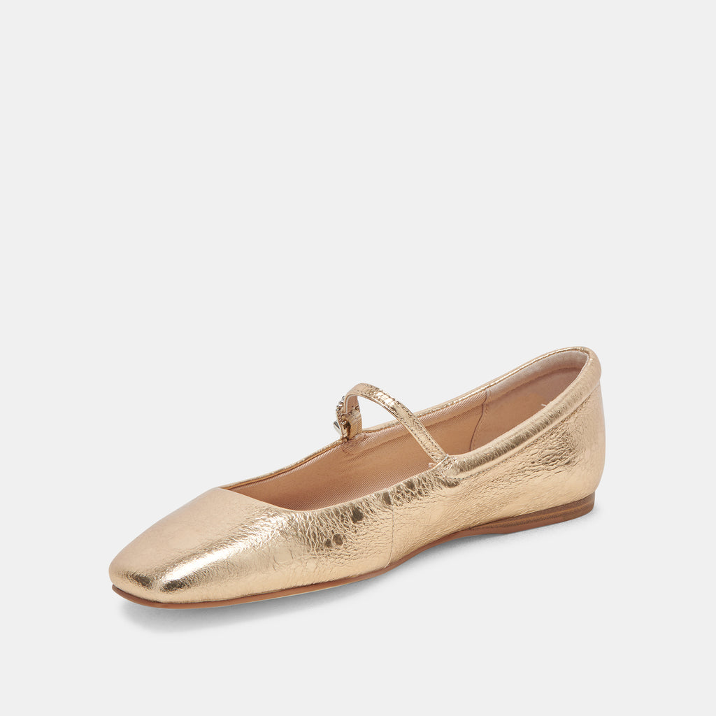 REYES BALLET FLATS GOLD DISTRESSED LEATHER - image 7