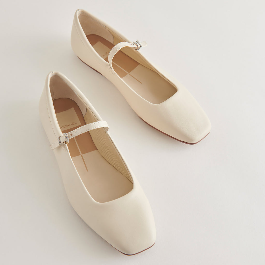 REYES BALLET FLATS IVORY LEATHER - image 1