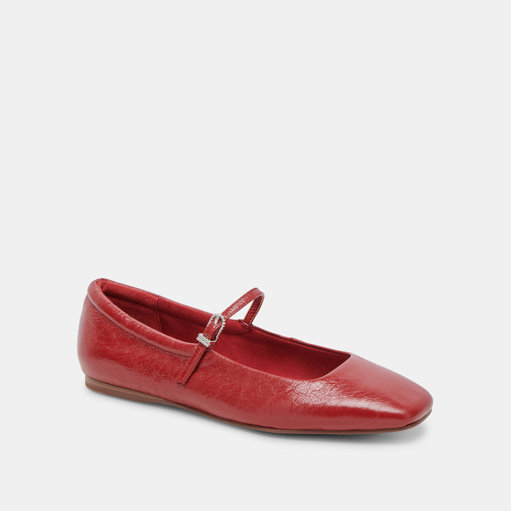 REYES BALLET FLATS RED CRINKLE PATENT - image 3