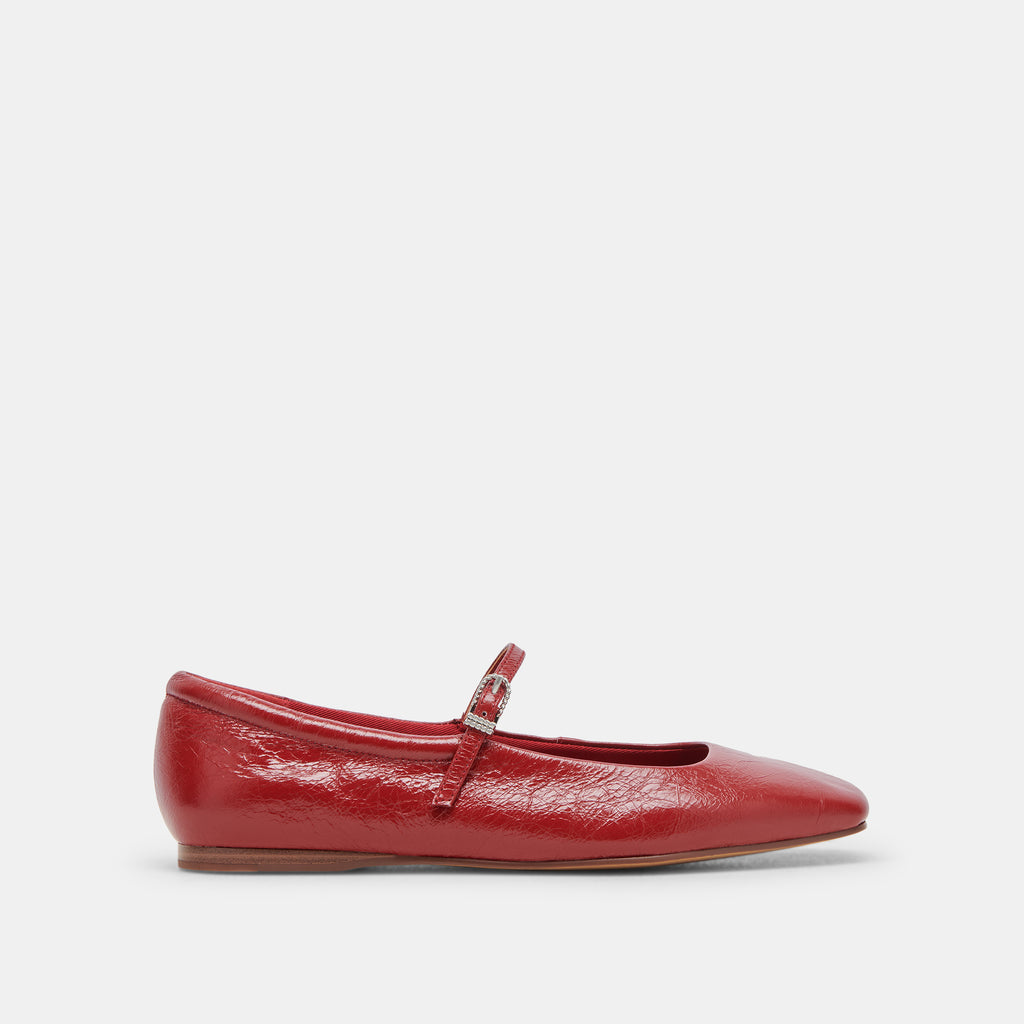 REYES BALLET FLATS RED CRINKLE PATENT - image 1