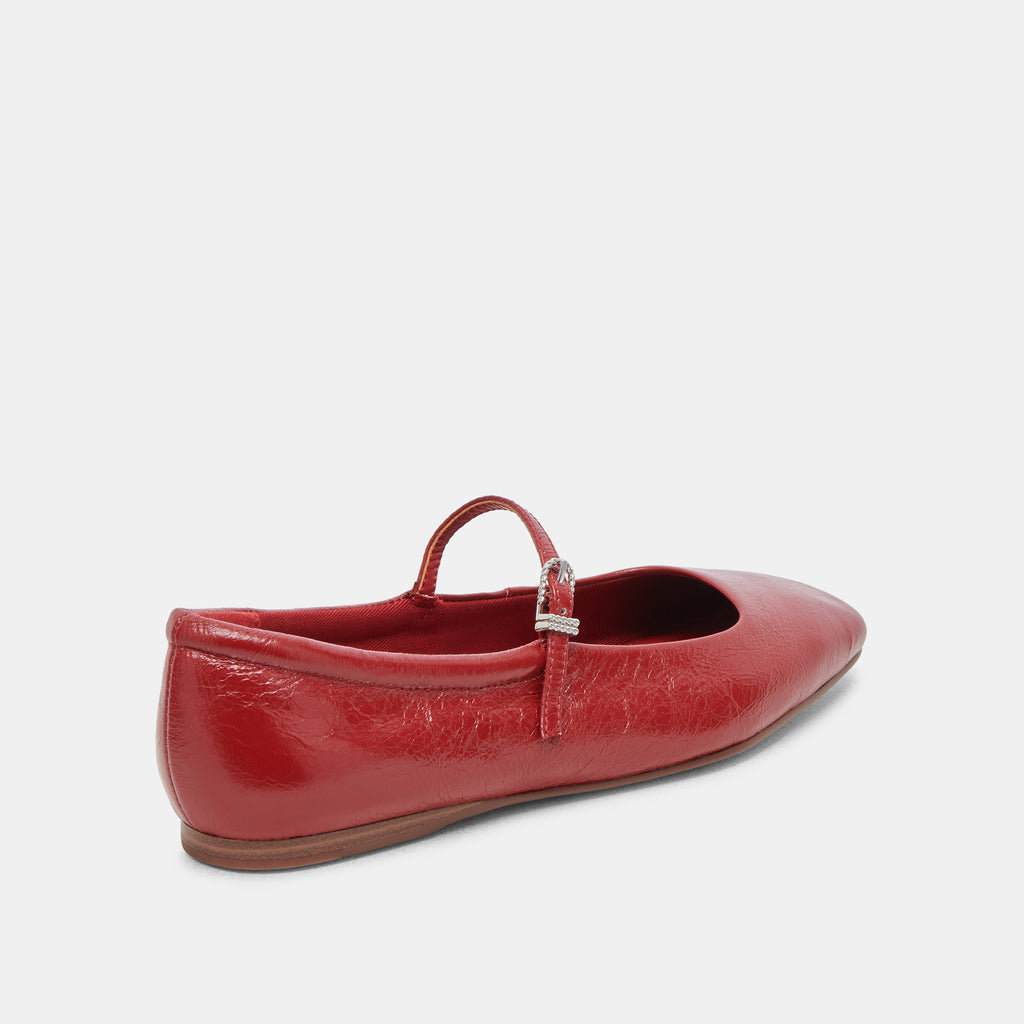 REYES BALLET FLATS RED CRINKLE PATENT - image 5