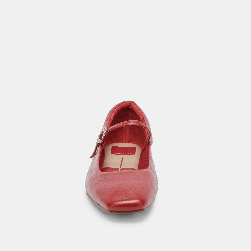 REYES BALLET FLATS RED CRINKLE PATENT - image 9