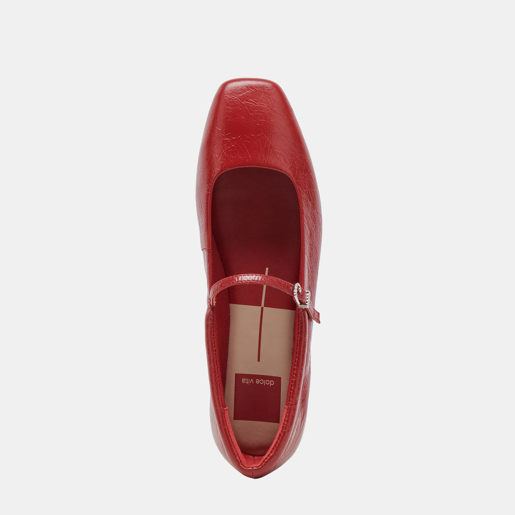 REYES BALLET FLATS RED CRINKLE PATENT - image 11