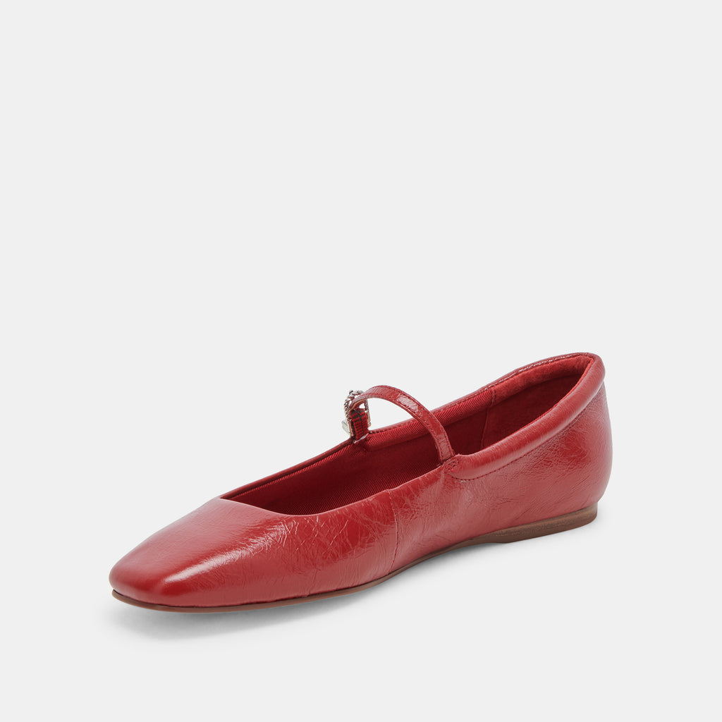 REYES BALLET FLATS RED CRINKLE PATENT - image 7