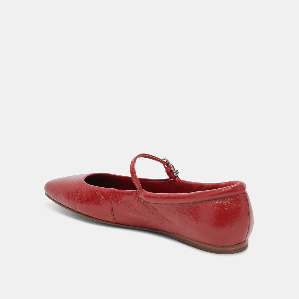 REYES BALLET FLATS RED CRINKLE PATENT - image 8