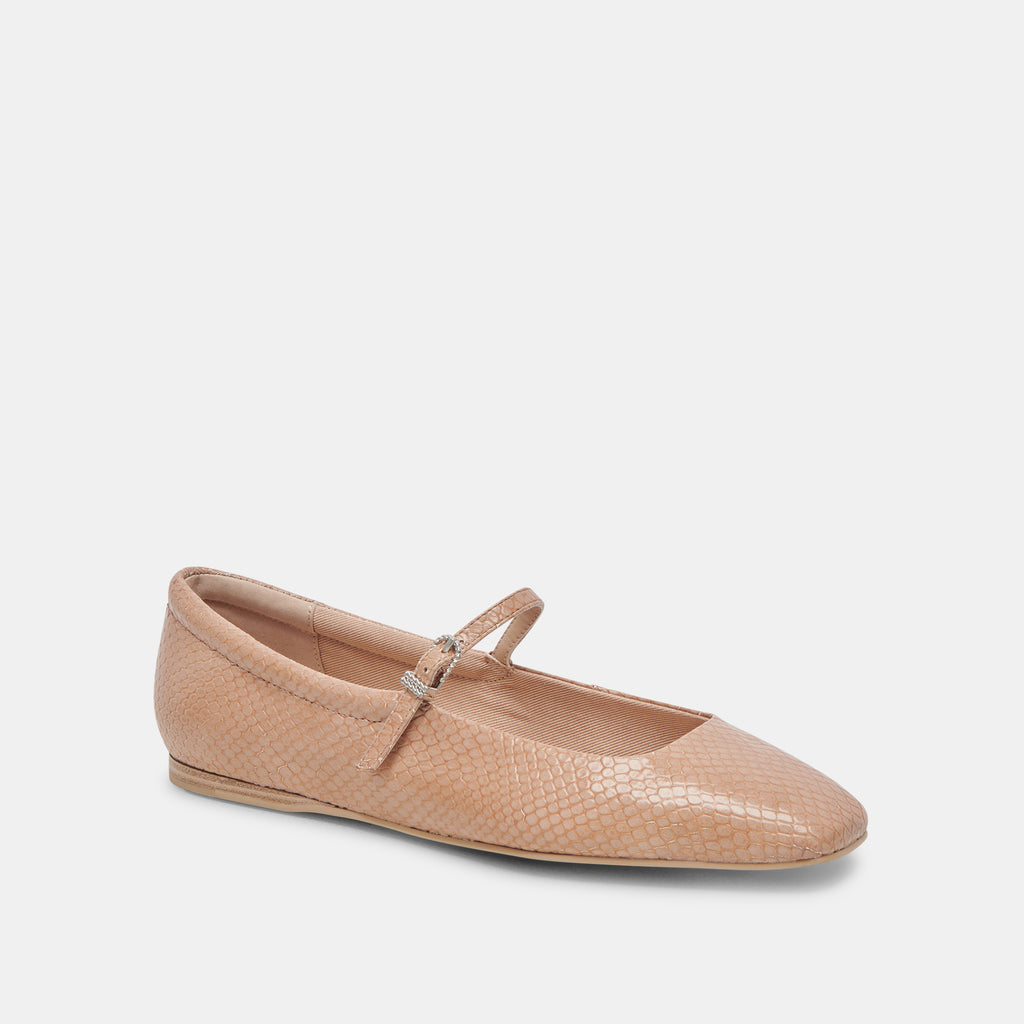 REYES BALLET FLATS TOFFEE SNAKE EMBOSSED - image 3