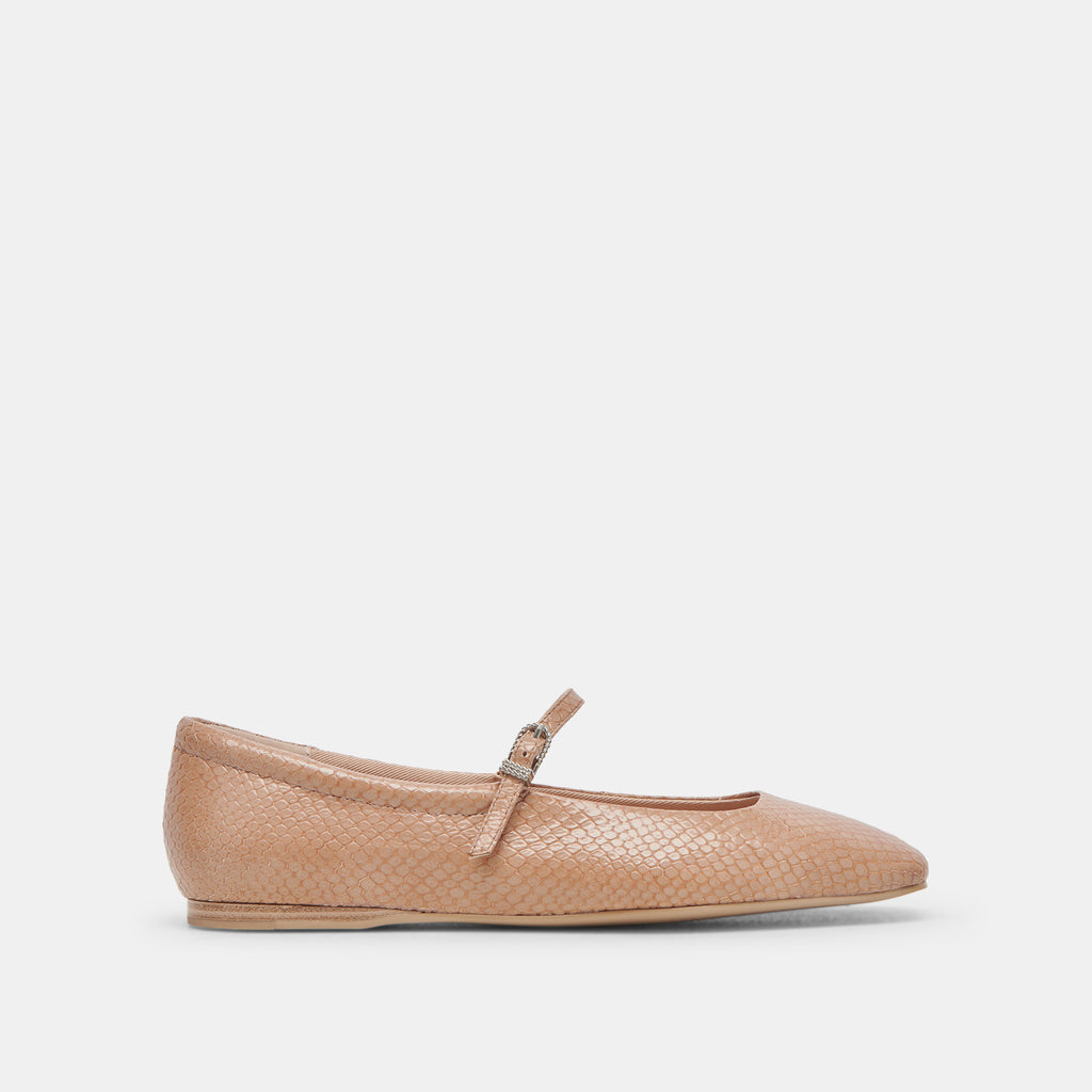 REYES BALLET FLATS TOFFEE SNAKE EMBOSSED - image 1