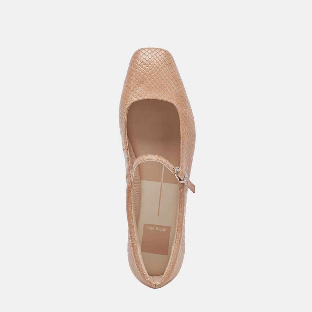 REYES BALLET FLATS TOFFEE SNAKE EMBOSSED - image 11