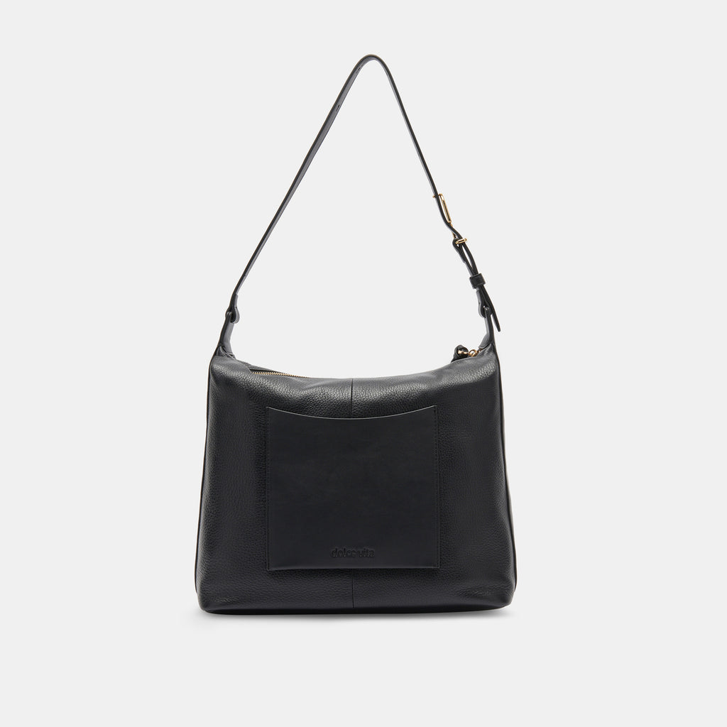 HANA SHOULDER BAG BLACK LEATHER - image 3