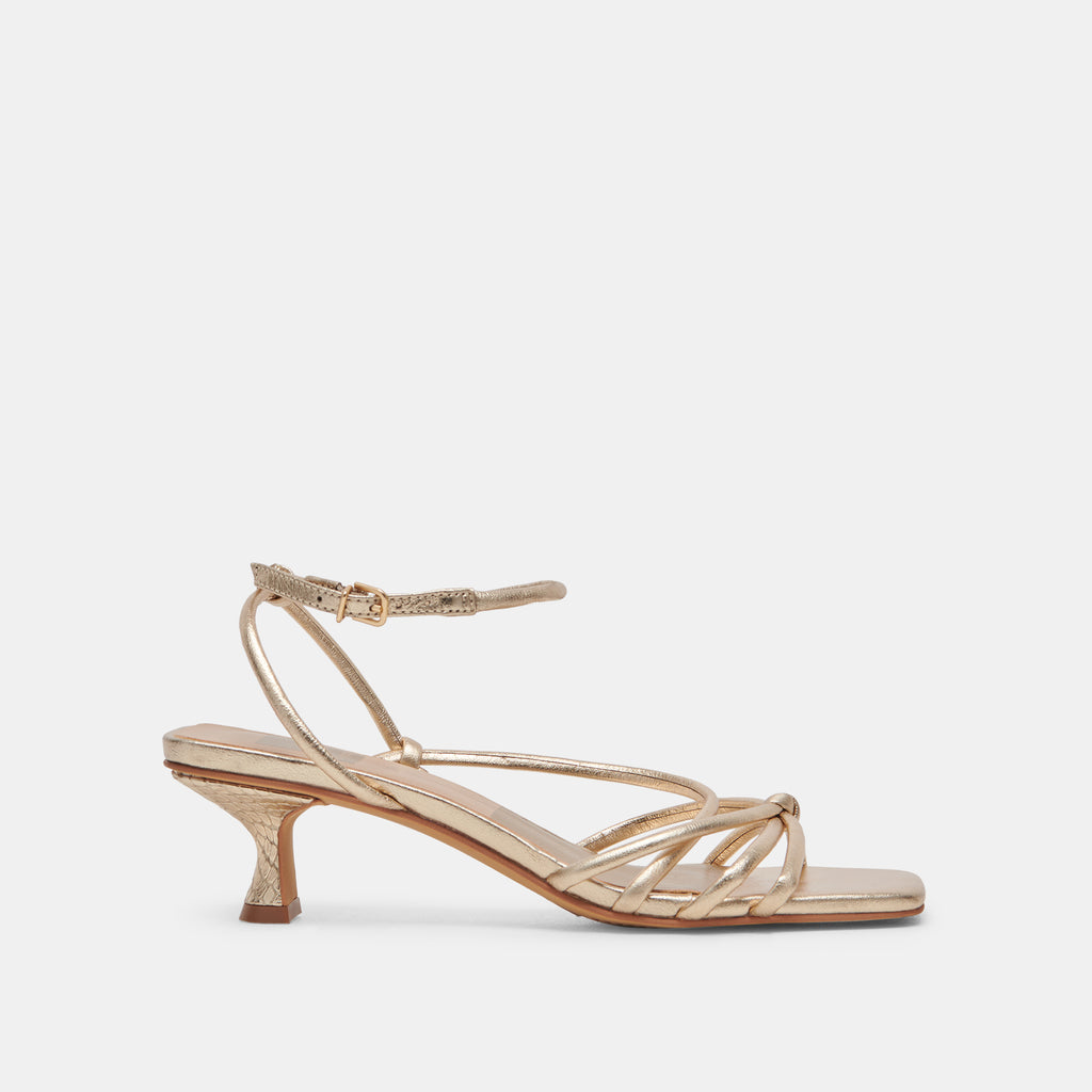 BEV WIDE HEELS GOLD METALLIC LEATHER - image 1