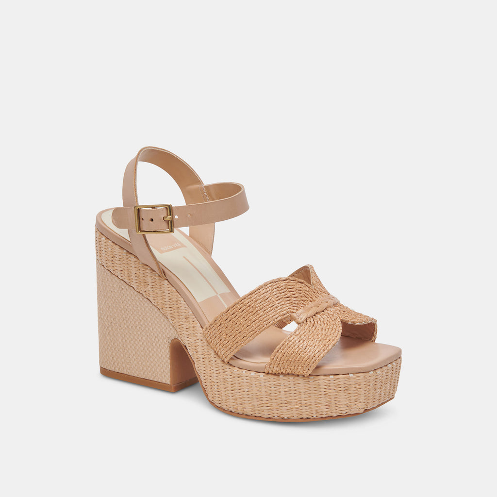 CALE HEELS LT NATURAL RAFFIA - image 2