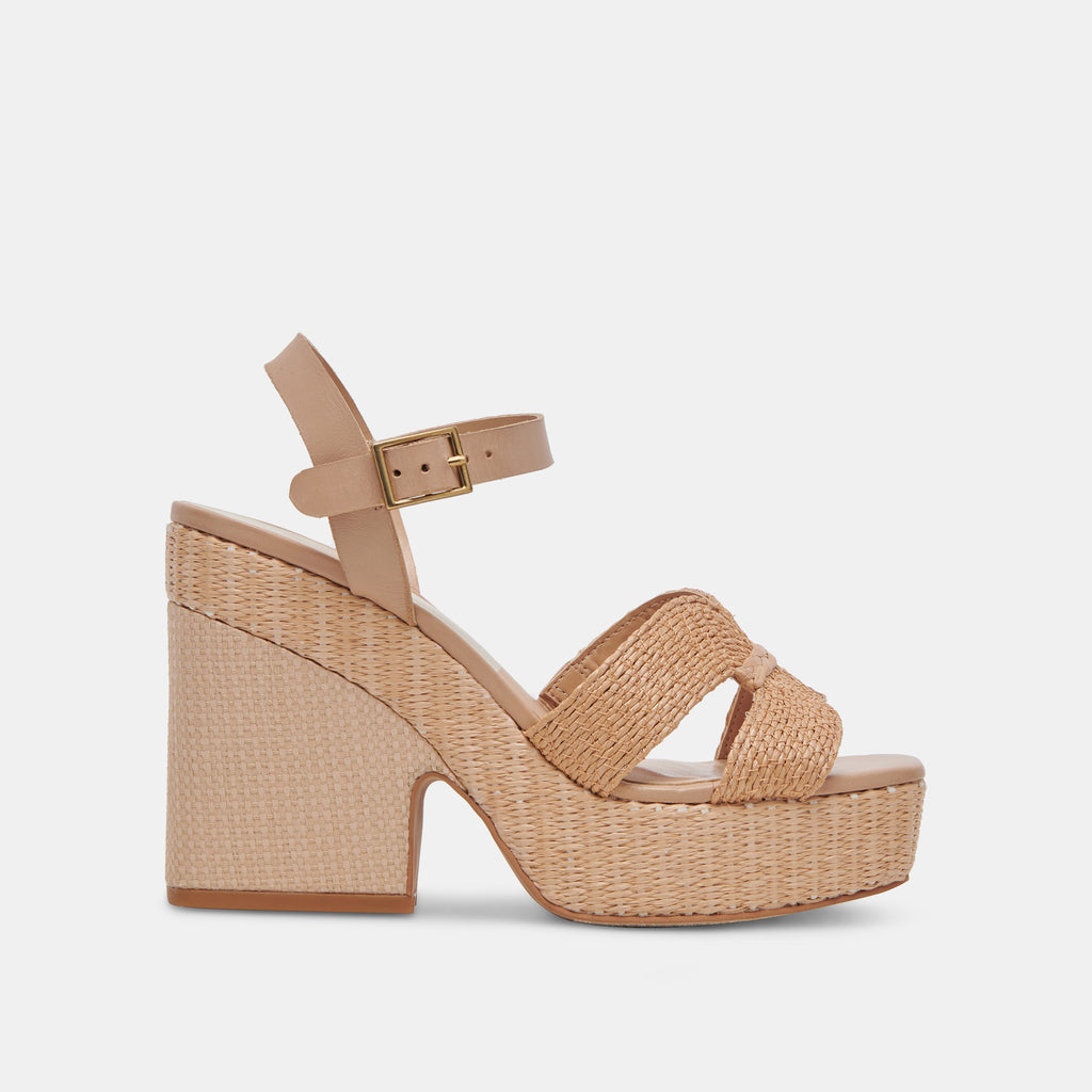 CALE HEELS LT NATURAL RAFFIA - image 1