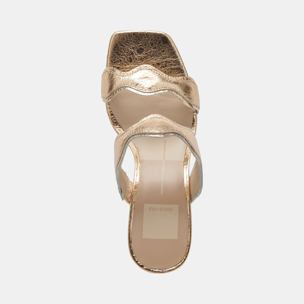 ILVA HEELS GOLD DISTRESSED LEATHER - image 13