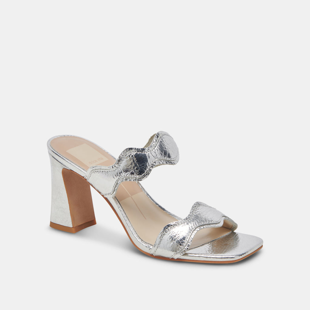 ILVA HEELS SILVER DISTRESSED LEATHER - image 3