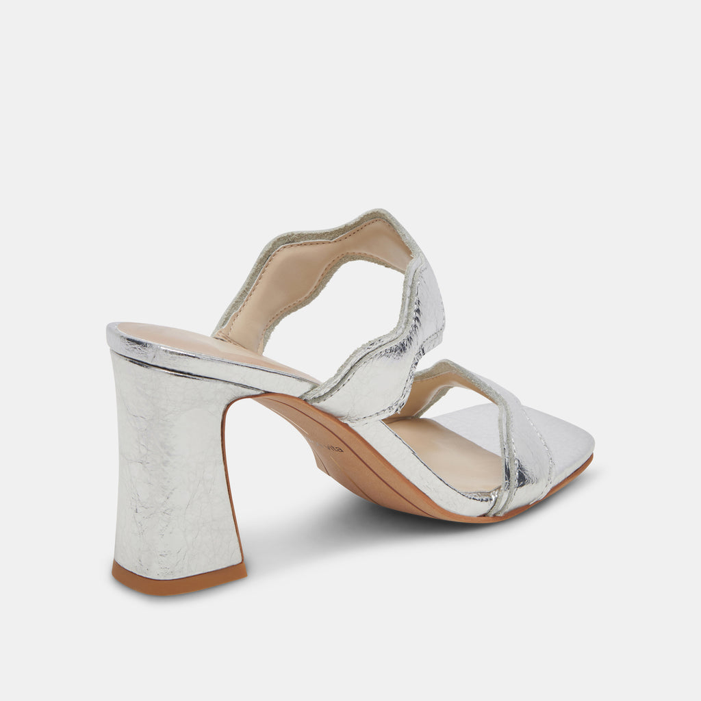 ILVA HEELS SILVER DISTRESSED LEATHER - image 5