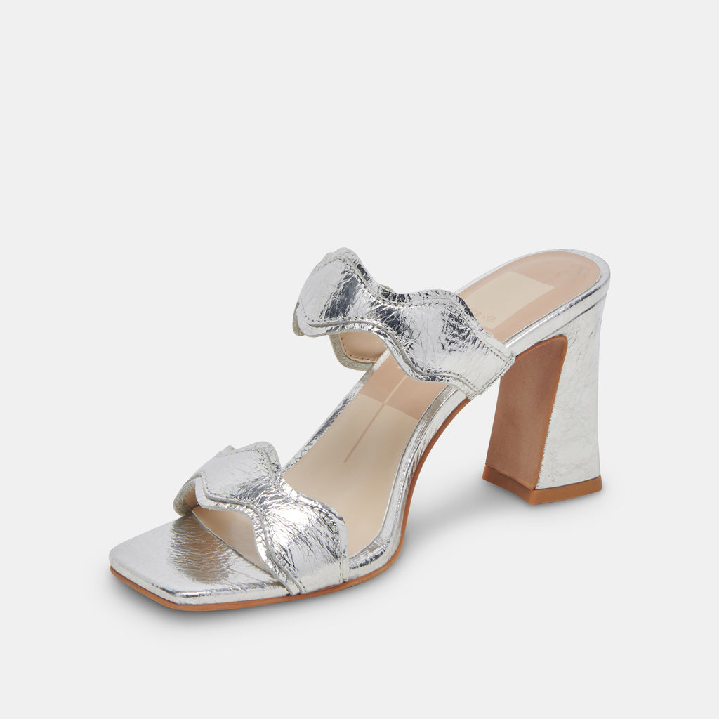 ILVA HEELS SILVER DISTRESSED LEATHER - image 6