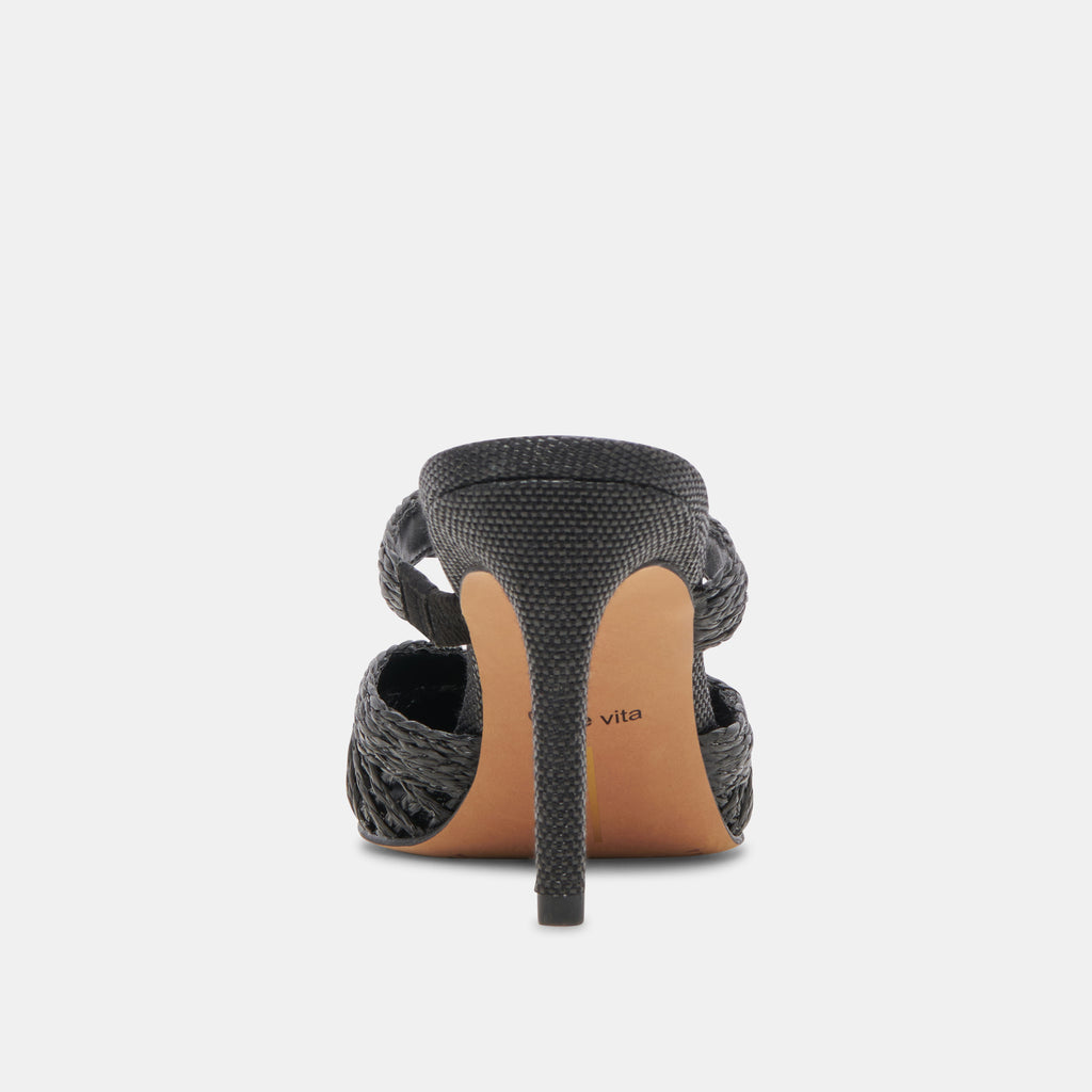 KALINE HEELS ONYX RAFFIA - image 7