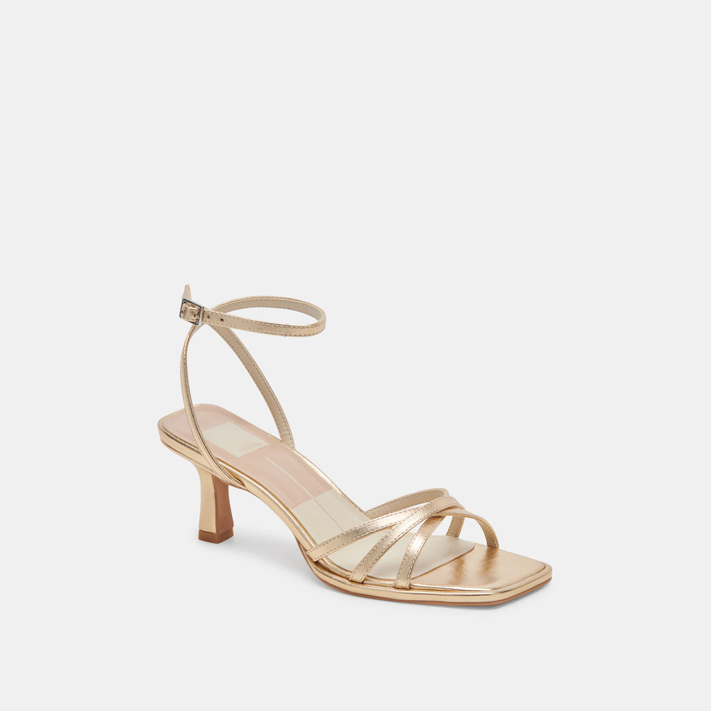 MANJI HEELS LIGHT GOLD METALLIC LEATHER - image 2