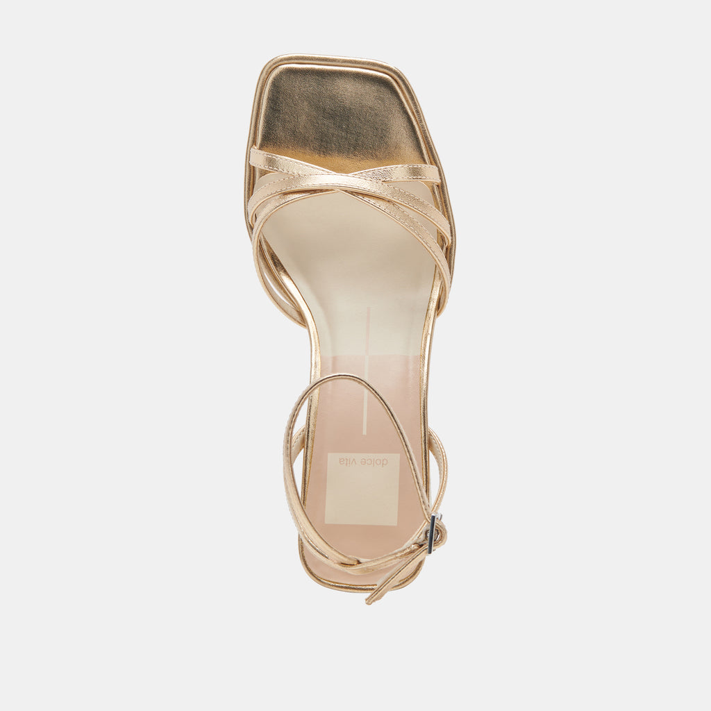 MANJI HEELS LIGHT GOLD METALLIC LEATHER - image 8