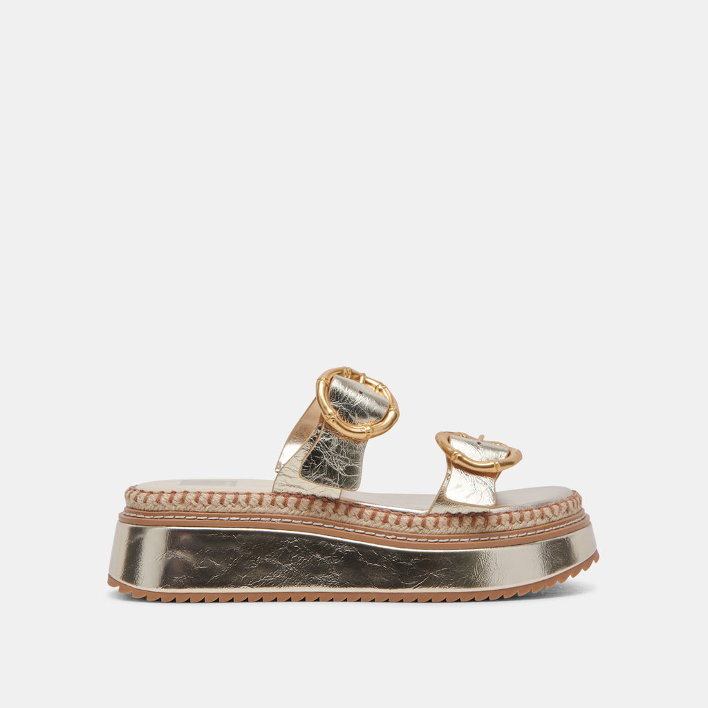 RYSHA SANDALS LIGHT GOLD CRINKLE PATENT - image 1