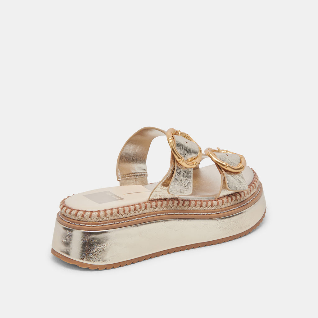 RYSHA SANDALS LIGHT GOLD CRINKLE PATENT - image 3