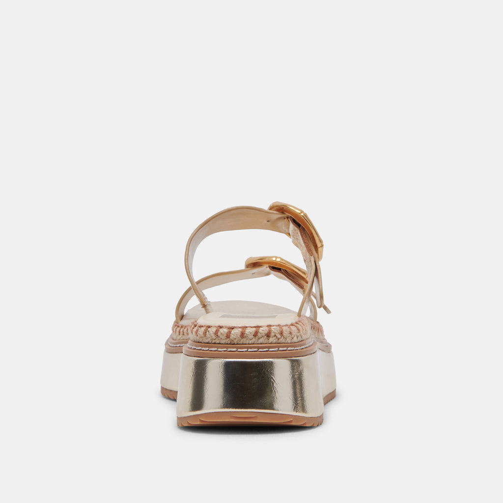 RYSHA SANDALS LIGHT GOLD CRINKLE PATENT - image 7