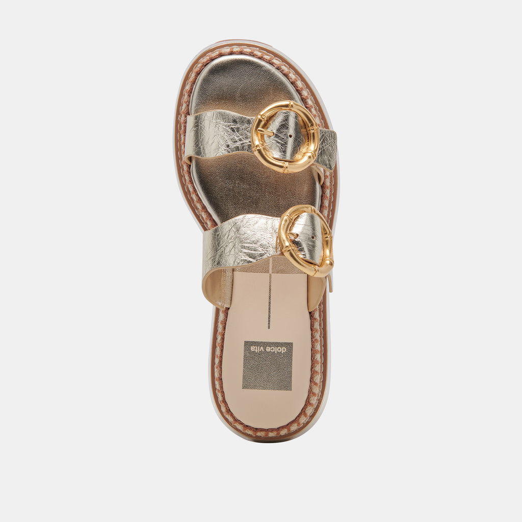 RYSHA SANDALS LIGHT GOLD CRINKLE PATENT - image 8